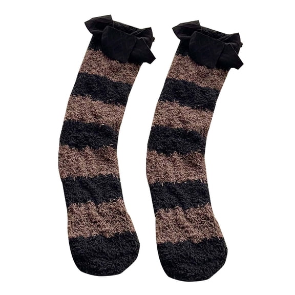 BLOCLOALO 1 Pc Socks Women Crew Socks Womens Fuzzy Socks Cozy Winter Warm Soft Cute Bowknot Fuzzy Home Slipper Socks Polyester Socks Thick Comfortable Socks Warm Socks C One Size