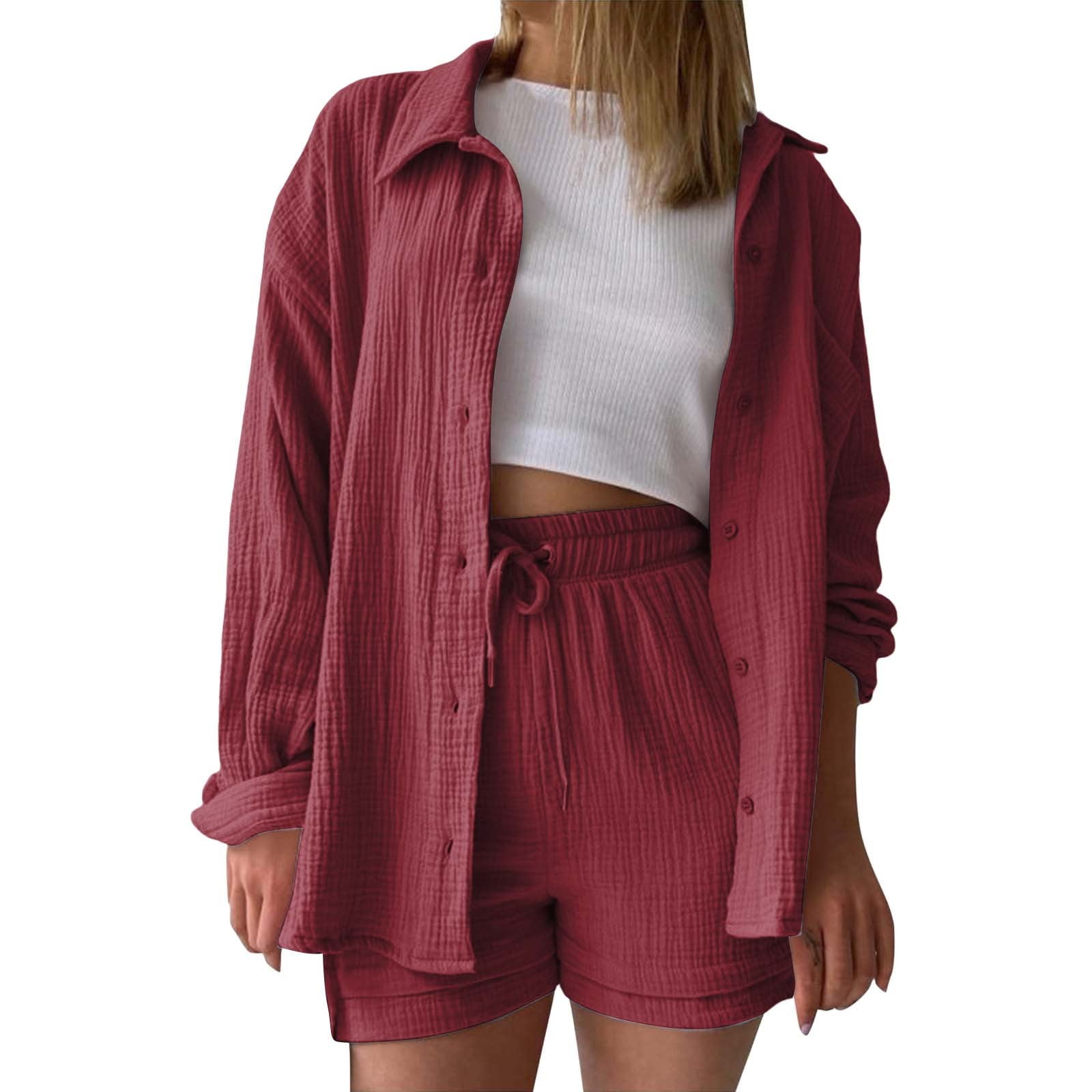 Printed Collared Neck Top and Pants Lounge Set main image 0