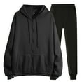 thumbnail image 1 of BLOCLOALO 2 Piece Lounge Set Long Sleeve Pullover Hoodie Sweatshirts Solid Color Hooded Zipper Plus Sweatshirt Trousers Jogger Sets Sweatpants and Sweatshirt Set Comfy Lounge Sets Black Xl, 1 of 8