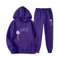 thumbnail image 1 of BLOCLOALO 2 Piece Lounge Set Long Sleeve Pullover Hoodie Sweatshirts Sweatsuit Set Oversized Sweatshirt Jogger Sweatpants and Sweatshirt Set Plus Size Workout Sets Classy Lounge Sets Purple 3Xl, 1 of 3