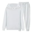 thumbnail image 1 of BLOCLOALO 2 Piece Lounge Set Long Sleeve Pullover Hoodie Sweatshirts Winter Solid Color Pullover Fashion Sports Leisure Suit Sweatpants and Sweatshirt Set Plus Size Workout Sets Comfort Sets White 3Xl, 1 of 3