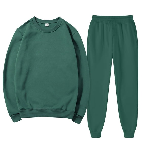 BLOCLOALO 2 Piece Lounge Set Long Sleeve Pullover Sweatshirts Fashionable Casual Solid Color Sweatshirt Pants Suit Pullover Crewneck Sweaters Sweatpants and Sweatshirt Set Soft Lounge Sets Green Xxl