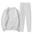 thumbnail image 1 of BLOCLOALO 2 Piece Lounge Set Long Sleeve Pullover Sweatshirts Fashionable Sports Casual Jacket Trousers Round Neck Suit Sweatpants and Sweatshirt Set Plus Size Workout Sets Casual Sets White L, 1 of 7