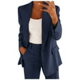 thumbnail image 1 of BLOCLOALO 2 Piece Lounge Set Long Sleeve Tops Outfits Business Casual Outfits Dressy Casual Pant Suits Plus Size Wide Pants Suit Set V Neck Sweaters Business Suits Soft Lounge Sets Dark Blue 5Xl, 1 of 4