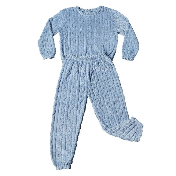 BLOCLOALO 2 Piece Lounge Set Pullover Crewneck Sweater New Soft Cotton Velvet Warm Set Towel Velvet Warm Home Couple Leisure Set Long Sleeve Tops Womens Pajama Sets Soft Lounge Set Blue Xxl