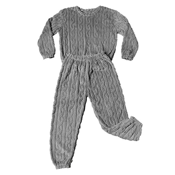 BLOCLOALO 2 Piece Lounge Set Pullover Crewneck Sweater New Soft Cotton Velvet Warm Set Towel Velvet Warm Home Couple Leisure Set Long Sleeve Tops Womens Pajama Sets Soft Lounge Set Grey Xl