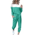 thumbnail image 1 of BLOCLOALO 2 Piece Lounge Set Pullover Crewneck Sweater Women's Outfit Crewneck Pullover Tops and Long Pants Sweatsuits with Sweatpants Long Sleeve Tops Drawstring Pants Comfy Lounge Set Mint Green Xxl, 1 of 5