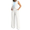 thumbnail image 1 of BLOCLOALO 2 Piece Lounge Set Sleeveless Tops Women's Fashionable Vest Wide Leg Pants Set Comfortable for Daily Wear Cropped Tank Tops Trendy Business Sets Womens Lounge Outfit White Xl, 1 of 7