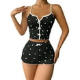 thumbnail image 1 of BLOCLOALO 2 Piece Lounge Set Womens Pajama Sets Womens Graphic Pajama Set Summer Cute Crop and Shorts Ribbed 2 Sets Sleeveless Tops V Neck Blouses Casual Sets for Women Black 3Xl, 1 of 9