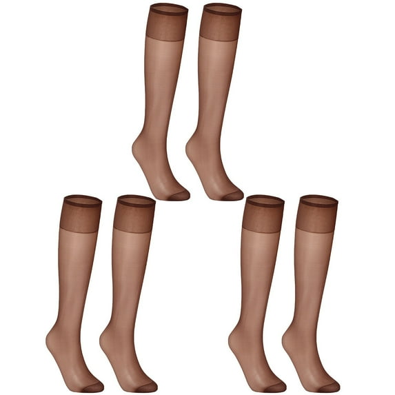 BLOCLOALO 4 Pc Short Socks Women Calf Socks 4 Pairs of Women's Silk Thigh High Socks Nylon Socks forWomen Knee High Socks forBoots Comfortable Thin Socks Breathable Socks Coffee One Size