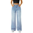 thumbnail image 1 of BLOCLOALO Baggy Pants Denim Pants Woman Wide Leg Jeans High Waisted Baggy Jeans Jean Elastic Waist Stretchy Jean Straight Leg Denim Pants Loose Pants Lounge Pants Palazzo Pants Light Blue Xxl, 1 of 7