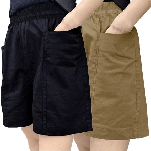 BLOCLOALO Baggy Shorts Stretch Shorts 2Pc Set of Slim Fit Cotton Sports Shorts Loose High Waisted Mid Length Pants Casual Wide Leg Shorts Bermuda Shorts Lounge Shorts Shorts with Pockets Bk4 M