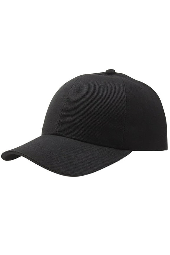Baseball Caps Solid Color Snapback Hat for Men Women Black One Size