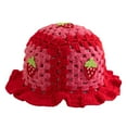 thumbnail image 1 of BLOCLOALO Bucket Hat Cartoon Fisherman Hat Cute Sweet Handmade Crochet Knitted Cap Beach Hat for Girls Red One Size, 1 of 4