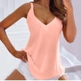 thumbnail image 1 of BLOCLOALO Camisole Tops for Women Flowy Tops for Women Women Casual V Neck Sleeveless Top Solid Color Vest Pullover Shirt Tunic Tank Tank Top for Women V Neck Blouses for Women Blouses Casual Pink Xl, 1 of 8
