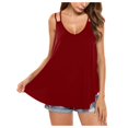 thumbnail image 1 of BLOCLOALO Camisole Tops for Women Womens Blouses Casual Summer Tank Tops for Womens Sleeveless T Shirts Casual Clothes Flowy Tops for Women Loose Tank Tops for Women Sleeveless Tops Red L, 1 of 5
