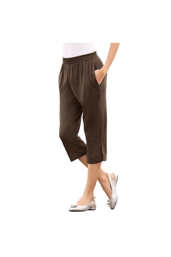 Capri Pants Sweatpants Yoga Seven Point Pants Casual Pants Sweatpants Straight Wide Leg Sweatpants Pants Leg Openings with Pockets Plus Size Pants Stretch Pants Womens Pants Trendy Brown 3Xl