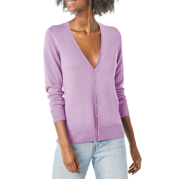 BLOCLOALO Cardigan Sweaters V Neck Sweaters Solid Tone Button Mercerized Cotton Loose Sweater Cardigan Jacket Button Up Sweaters Basic Cardigans Soft Lightweight Thin Cardigans Tunic Tops Purple Xl