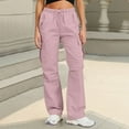 thumbnail image 1 of BLOCLOALO Cargo Pants Pantalones Para Mujer Baggy Cargo Pants Women High Waisted Hiking Pants Summer Wide Leg Pants with Pockets High Waisted Pants Pants with Pockets Women's Athletic Pants Rd1 M, 1 of 9