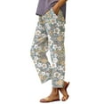 thumbnail image 1 of BLOCLOALO Casual Pants Wide Leg Pants Boho Pants High Waisted Pants Floral Cotton Pants Lounge Pants Travel Pants Cropped Pants Workout Pants Lightweight Pants Trendy Pants Purple 3Xl, 1 of 5