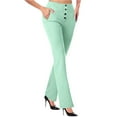 thumbnail image 1 of BLOCLOALO Casual Pants Workout Pants Flare Leggings with Pockets Yoga Pants High Waisted Comfy Business Trousers Everyday Pants High Waisted Pants Hiking Pants Professional Pants Mint Green S, 1 of 7