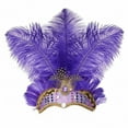 thumbnail image 1 of BLOCLOALO Colorful Feather Sequin Headbands Headpiece Christmas Carnival Caribbean Headdress Showgirl Accessories Headband Costume Accessories Purple One Size, 1 of 7