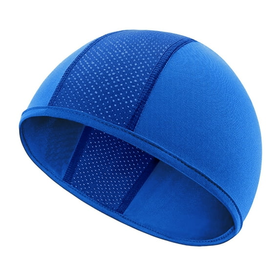 BLOCLOALO Cooling Skull Cap Helmet Liner Beanie Sweat Wicking Breathable Cap Hard Hat Liner for Men Women Outdoor Sports Cycling Running Motorcycle Hat Blue One Size