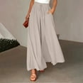 thumbnail image 1 of BLOCLOALO Culottes Baggy Pants Women's Wide Leg Pants Flowy Drape Ruffle Waist Pants Flowy Pants Loose Pants Wide Leg Pants Grey Xl, 1 of 5