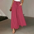 thumbnail image 1 of BLOCLOALO Culottes Baggy Pants Women's Wide Leg Pants Flowy Drape Ruffle Waist Pants Flowy Pants Loose Pants Wide Leg Pants Red S, 1 of 5