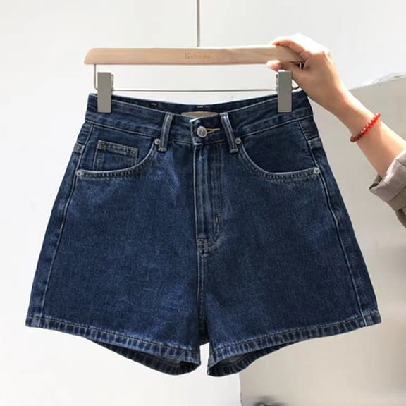BLOCLOALO Denim Shorts Casual Shorts Summer Women's Rolled Up Skinny Denim Shorts Retro and Fashionable Chic and Simple A Line Short Pants. Lounge Shorts Shorts with Pockets Jean Shorts Blue L