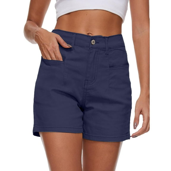 BLOCLOALO Denim Shorts High Waisted Shorts Women Denim Shorts Cut off Mid Jean Shorts Lounge Shorts Cargo Shorts Jean Shorts Blue M