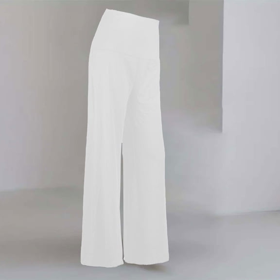 BLOCLOALO Flare Pants Wide Leg Pants Loose High Waisted Wide Leg Pants Slimming and Lengthening The Legs Casual Flared Pants Lounge Pants High Waisted Pants Palazzo Pants White Xxl