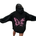 thumbnail image 1 of BLOCLOALO Graphic Hoodies Breast Cancer Awareness Ribbon Printed Drawstring Hoodie Sweatshirt Casual Oversized Long Sleeve Streetwear Pullover Black L, 1 of 5