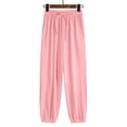 thumbnail image 1 of BLOCLOALO Harem Pants Wide Leg Pants Ice Silk Sweatpants Loose Bunched Feet Summer Thin Casual Sanitary Pants Drape Thin Oversized Wide Leg Elastic Waist Pants Pajama Pants Joggers for Women Pink Xl, 1 of 6