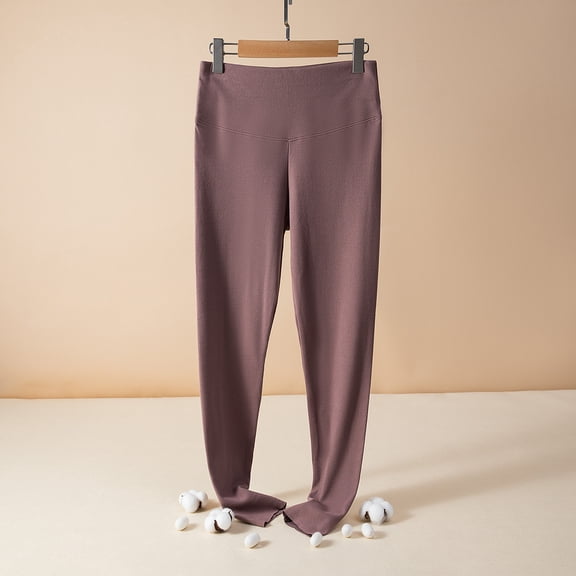 BLOCLOALO Leggings Athletic Pants Crew Neck Fleece Lined Pants Winter Trousers Slim Leggings Pants Thermal Underwear Thick Yoga Pants Palazzo Pants Wide Leg Pants Brown L