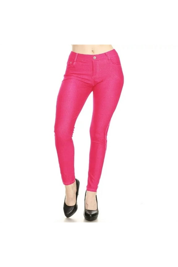 Leggings Denim Pants Women Color Candy Pencil Pants Casual Base Small Foot Jeans Thin Stretch Pants Skinny Jeans Palazzo Pants Hot Pink 33