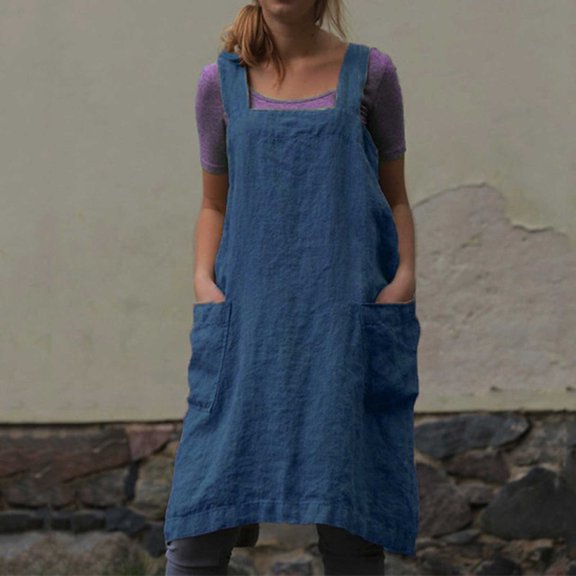 BLOCLOALO Pajama Pants Linen Pants Apron Pinafore Dress Garden Women Cotton Pinafore Work Women's Dress Wide Leg Pants Loose Pants Pants Trendy Bu2 L