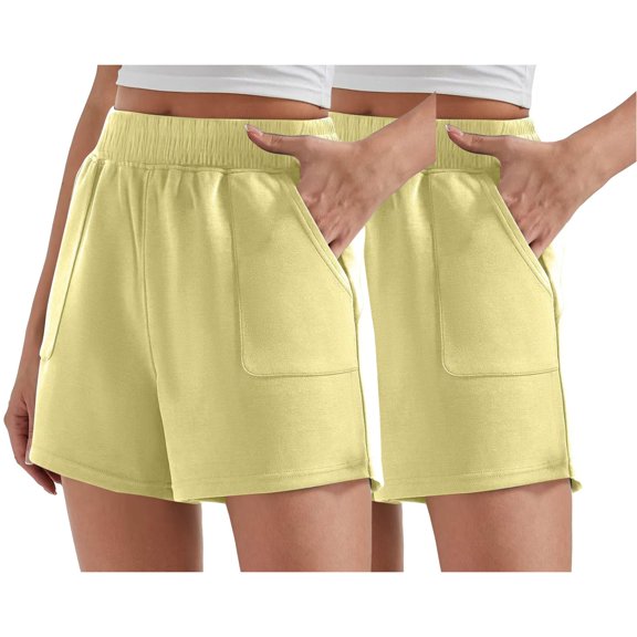 BLOCLOALO Pants with Pockets Womens Loose Pants Shorts Summer Thin Korean Version Sports Shorts Loose High Waist Slimming Out Versatile Shorts 2Pc Cotton Pants Pants Elastic Waist Casual Pants Wine S