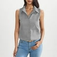 thumbnail image 1 of BLOCLOALO T-Shirts Button Down Shirts Womens Sleeveless Tops Casual Down Collared Shirt Linen Tank Tops Loose Fit Blouse Work Outfits Work Tops for Women Cotton Blouse Sleeveless Blouse Mint Green M, 1 of 7