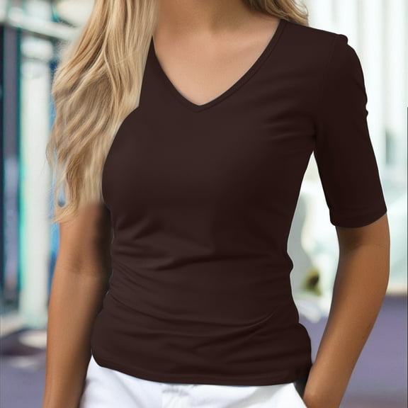 BLOCLOALO T Shirts Crop Tops Women's Short Sleeve Boat Neck Shirts Ruched Side Slim Fit Basic Casual T Shirts Summer Casual Tee Tops V Neck Blouses Basic Tops Short Sleeve Blouses for Women D L