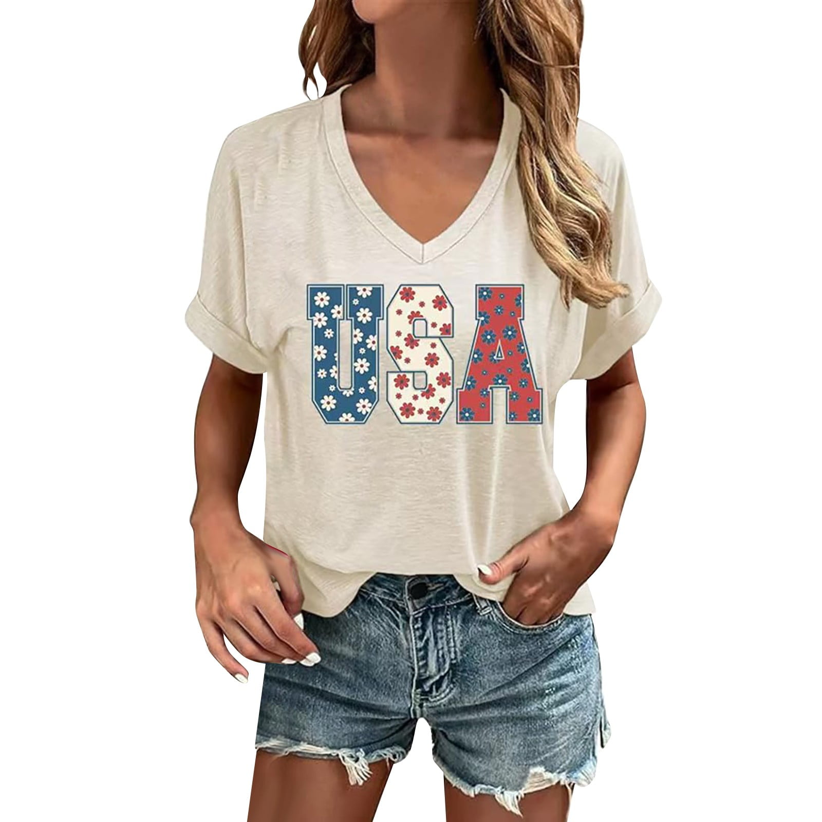 Patriotic Stripes Kennedy Flutter Sleeve Blouse main image 1