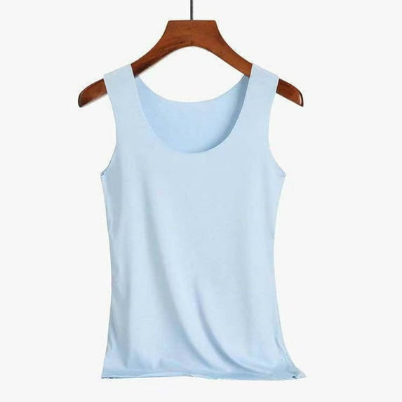BLOCLOALO Tank Tops for Women Crop Tops for Women Womens Tank Tops Sleeveless Scoop Neck Loose Fit Summer Clothes Silky Blouses Basic Tees for Women Trendy Tops Blue 3Xl