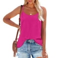 thumbnail image 1 of BLOCLOALO Tank Tops for Women Womens Blouses Casual Tank Top for Women Adjustable Spaghetti Strap Camisole Scoop Neck Sleeveless Top S 3Xl Tunic Tops Loose Tank Tops for Women Trendy Tops Hot Pink Xxl, 1 of 9