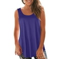 thumbnail image 1 of BLOCLOALO Tank Tops for Women Womens Blouses Casual Women Casual Summer Loose Sleeveless Round Neck Vest Tank Shirt Tunic Blouse Tops Cami Flowy Tops Loose Tank Tops Sleeveless Blouse Purple Xl, 1 of 6