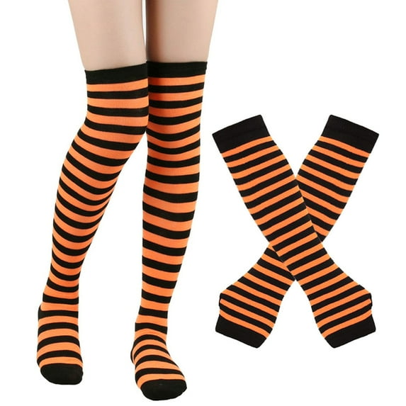 BLOCLOALO Thigh High Socks Thigh Highs Stockings Striped Women's High Gloves Socks Socks Socks Knee High Socks forBoots Extra Long Socks Athletic Socks Ag One Size