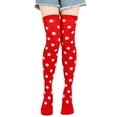 thumbnail image 1 of BLOCLOALO Thigh High Stockings Cotton Socks Dress Up Stocking Festival Makeup Dress Up Props Knee Socks Stocking Knee High Socks forBoots Thick Comfortable Socks Warm Socks Red A, 1 of 3
