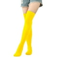 thumbnail image 1 of BLOCLOALO Thigh High Stockings Knee High Socks forWomen Womens Long Socks Pure Color Socks Thigh High Socks Over the Knee Socks Leg Socks Extra Long Socks Athletic Socks Yellow One Size, 1 of 2