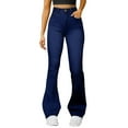thumbnail image 1 of BLOCLOALO Wide Leg Jeans Flare Jeans Denim Pants High Waisted Pants Stretch Pants Loose Solid Color Slim Fit Pants with Pockets Comfy Pants Elastic Pants for Women Comfy Work Pants Women Dark Blue 5Xl, 1 of 8