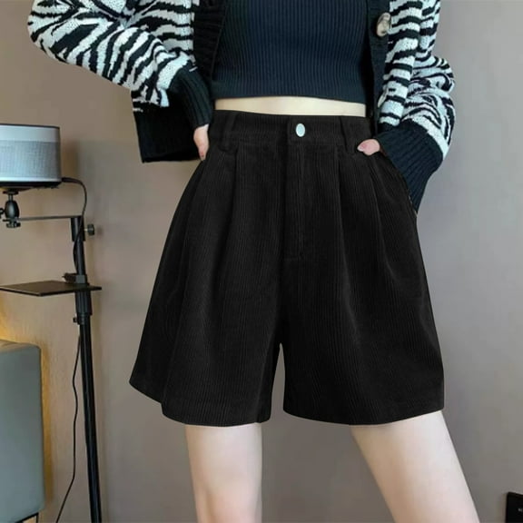 BLOCLOALO Wide Leg Pants Flowy Shorts Line Short Pants Winter Slimming Wide Leg Pants Suitable for Wearing with Boots Casual Outer Pants Loose Shorts Casual Shorts Shorts Trendy Black 3Xl