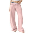 thumbnail image 1 of BLOCLOALO Wide Leg Pants Work Pants Baggy Sweatpants Casual Barrel Sweatpant Loose Fit Drawstring Pants Workout Active Pants Palazzo Pants Sport Pants Breathable Pants Women Women's Trousers Pink Xxl, 1 of 6